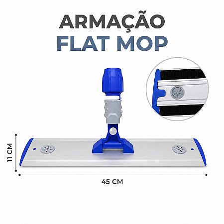 Armação Suporte Para Flat Mop Azul 45x11 Sem Cabo Bralimpia