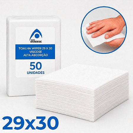 50 Toalha Aradesc Wiper 50 Gramas Medida 29 Cm X 30 Cm