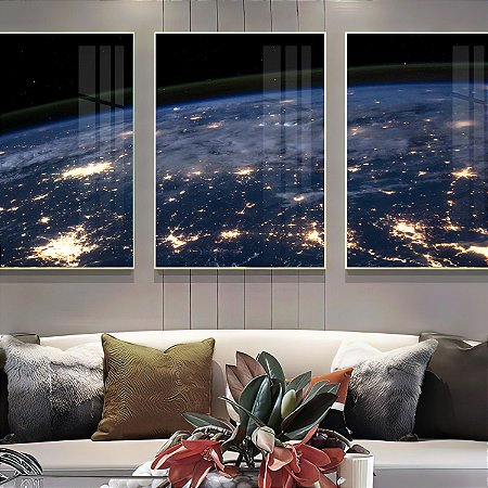 Vista do Planeta Terra a Noite