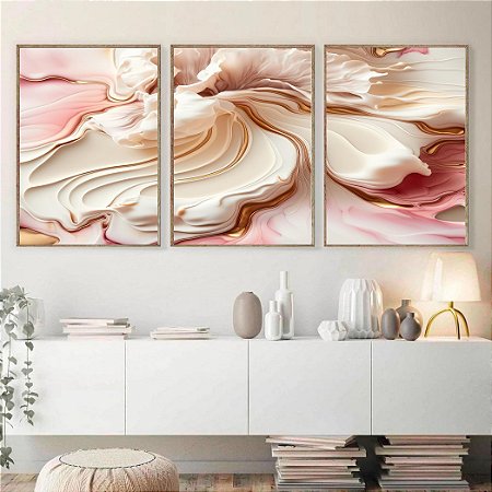 Quadro Arte abstrata moderna Madrepérola e Rosé