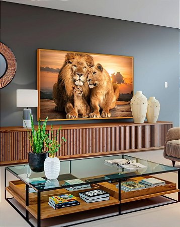 Quadro Família De Leões na Savana