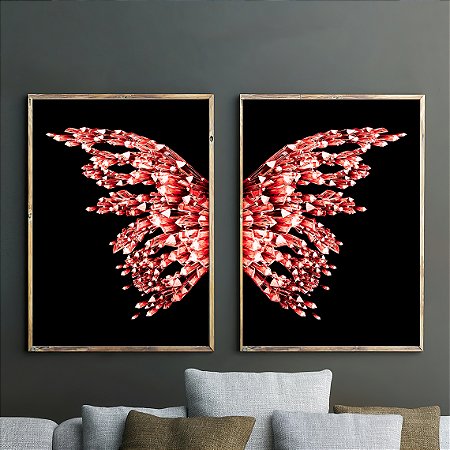 Quadro Asa Borboleta Vermelha