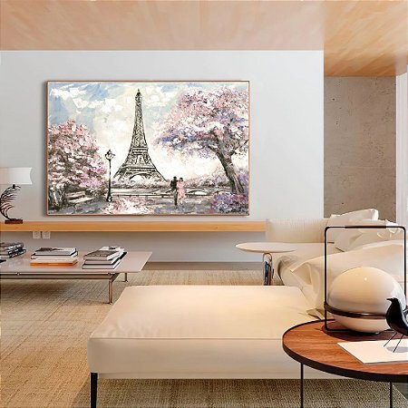 Quadro Torre Eiffel Efeito Pintura a mão
