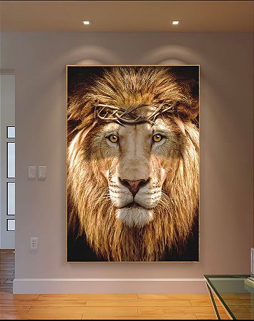 Quadro Leão Marcado pela Cruz