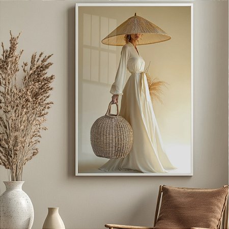 Quadro Elegância Serena com Chapéu Cônico