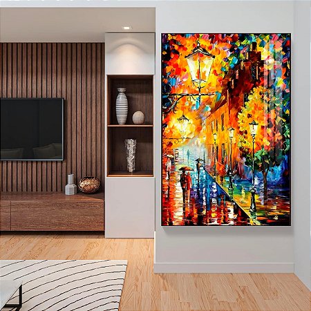 Quadro Caminho Colorido à Luz dos Postes