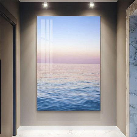 Quadro Paisagem Mar Calmo ao Entardecer