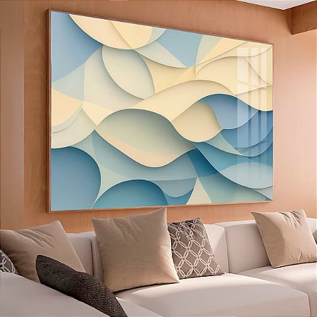 Quadro Arte Abstrata em Forma de Ondas