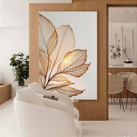 Quadro Arranjo de Flores Douradas Translúcidas ao Sol