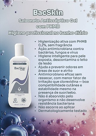 KIT 2 unidades Bacskin Sabonete Gel com PHMB