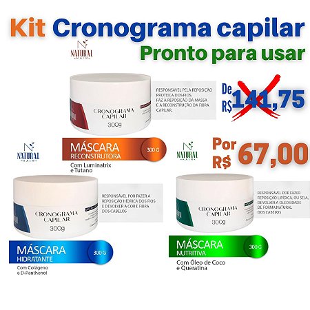Kit Cronograma Capilar  Profissional Pronto para usar