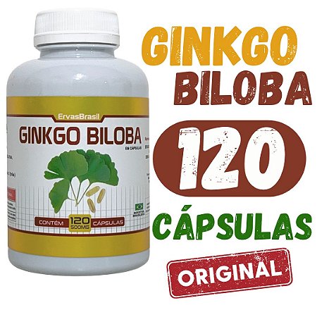 Ginkgo Biloba 500 mg 120 caps extrato seco 100% puro original promoção