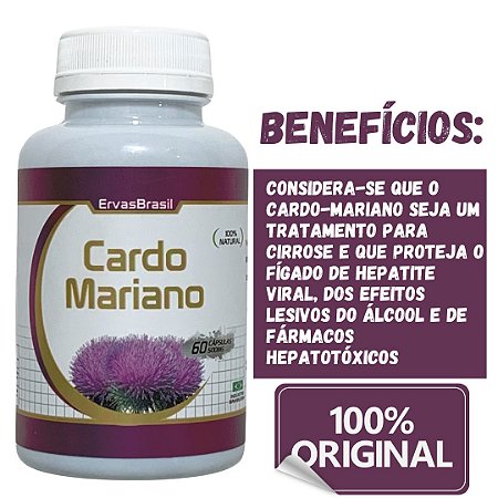 Cardo Mariana Original Suplemento de Silimarina 60 caps 500 mg