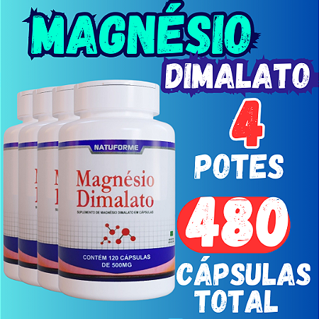 MAGNÉSIO DIMALATO MAGNESIO Puro 500mg Cápsulas Concentrado Original