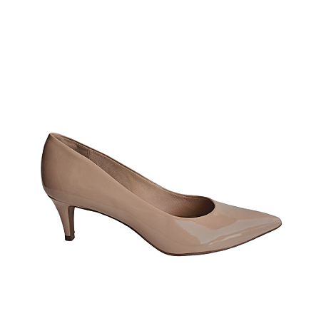 Scarpin Creme Verniz Bico Fino