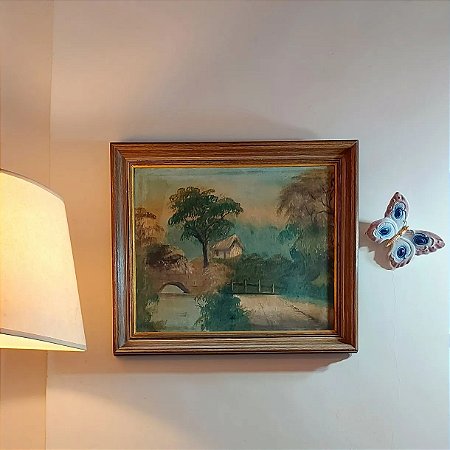 Antigo quadro com moldura em madeira em excelente estado