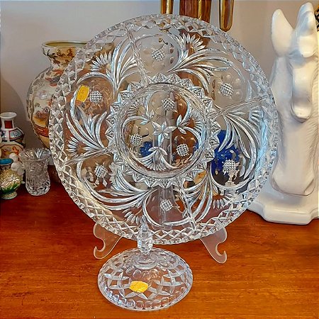 grandiosa petisqueira em cristal alemão