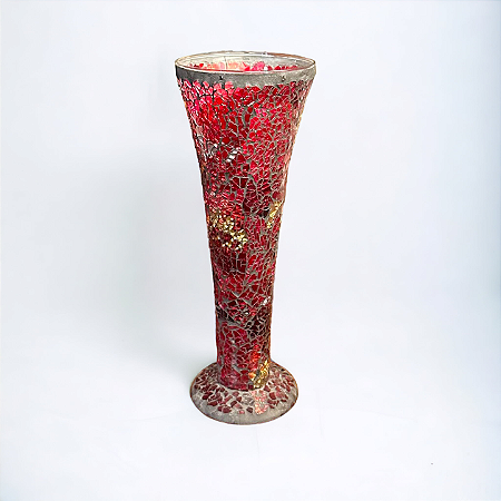 Antigo vaso mosaico vermelho