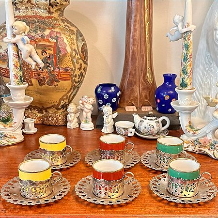 Conjunto de xícaras para café em porcelana São Caetano