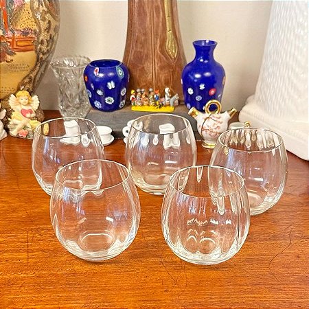 Conjunto de 5 elegantes copos antigos para conhaque/whisky