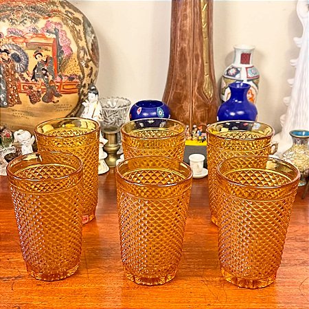Conjunto de copos âmbar
