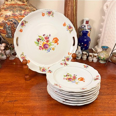 Conjunto para sobremesas em porcelana Real