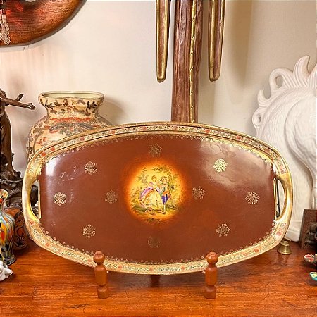Antiga bandeja em porcelana FSC - CZECHOSLOVAKIA