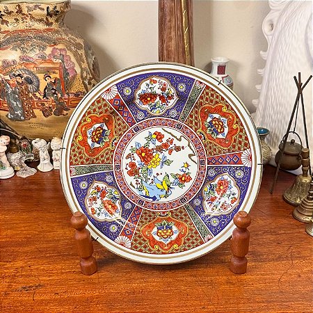Prato decorativo em porcelana DP, Schimidt.