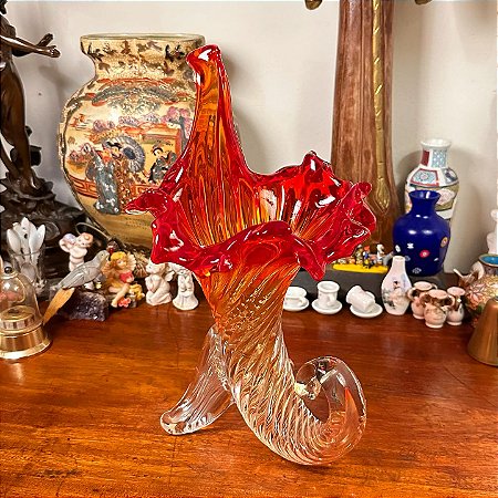 Vaso cornucópia em Murano