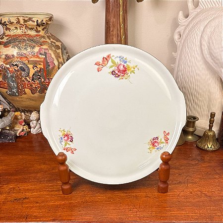 Prato de bolo em porcelana Renner