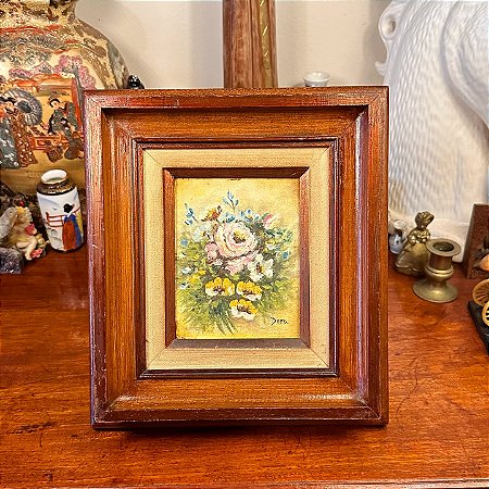 Quadro óleo sobre tela, "Flores". 1989