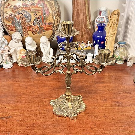 Candelabro antigo em bronze