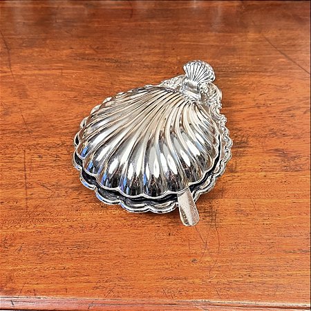 Porta caviar antigo em metal
