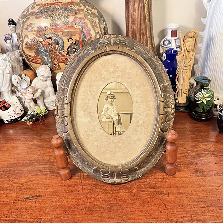 Antigo quadro de parede oval