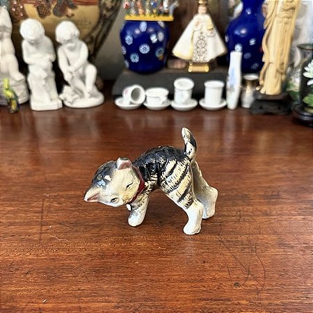 Bibelô gatinho em cerâmica