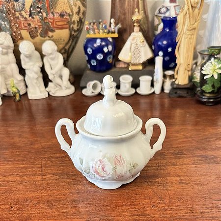 Açucareiro em porcelana branca