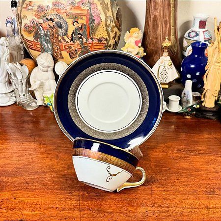 Elegante xícara de chá em porcelana Schmidt.