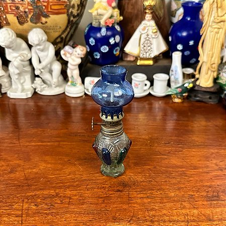 Mini lampião azul.