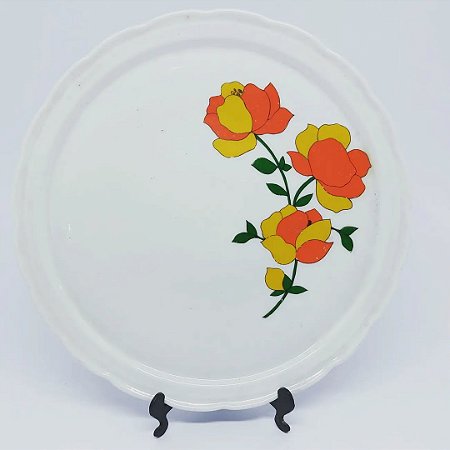 Antigo prato para bolo em porcelana Steatita.