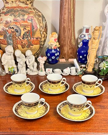Conjunto xícaras de café em porcelana Steatita.