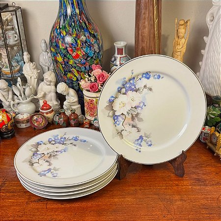Conjunto pratos de sobremesa, porcelana Germer.