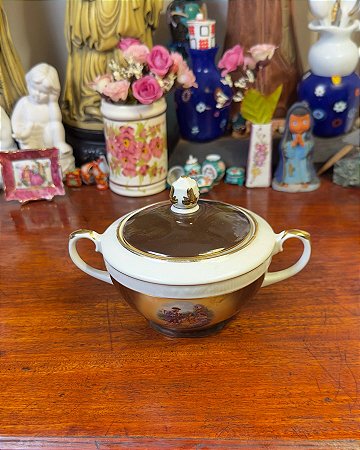 Açucareiro antigo em porcelana polonesa