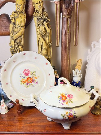 Sopeira com presentoir, porcelana Königszelt.