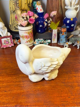 Antiga floreira cisne em porcelana Avon