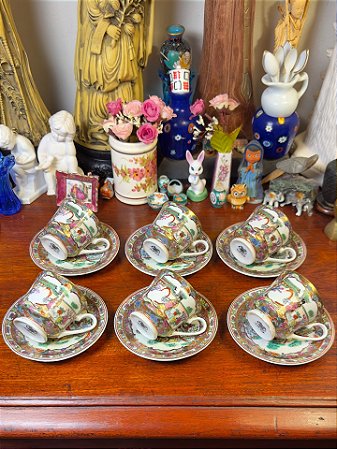 Conjunto de xícaras de café em porcelana chinesa