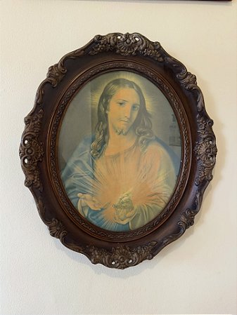 Grandioso Quadro Sagrado Coração de Jesus.