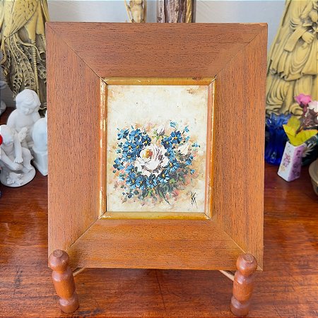 Quadro antigo com pintura a óleo.