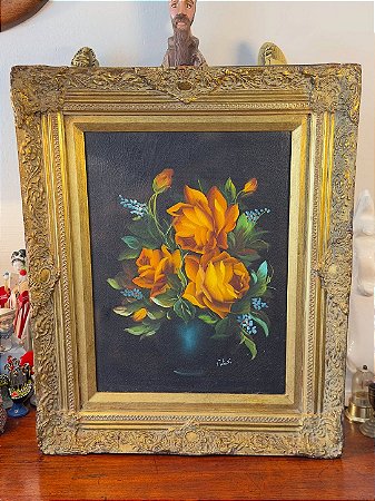 QUADRO COM PINTURA A ÓLEO SOBRE A TELA - assinado por Valenti.