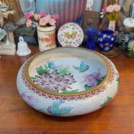 CENTRO DE MESA ANTIGO EM CLOISONNÉ