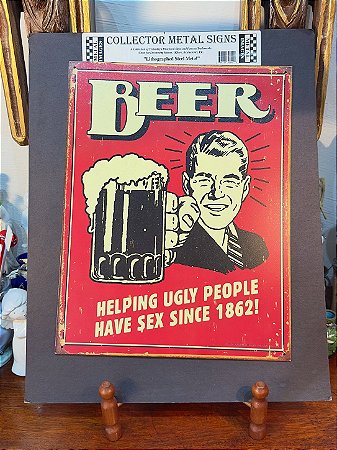 PLACA EM METAL BEER.